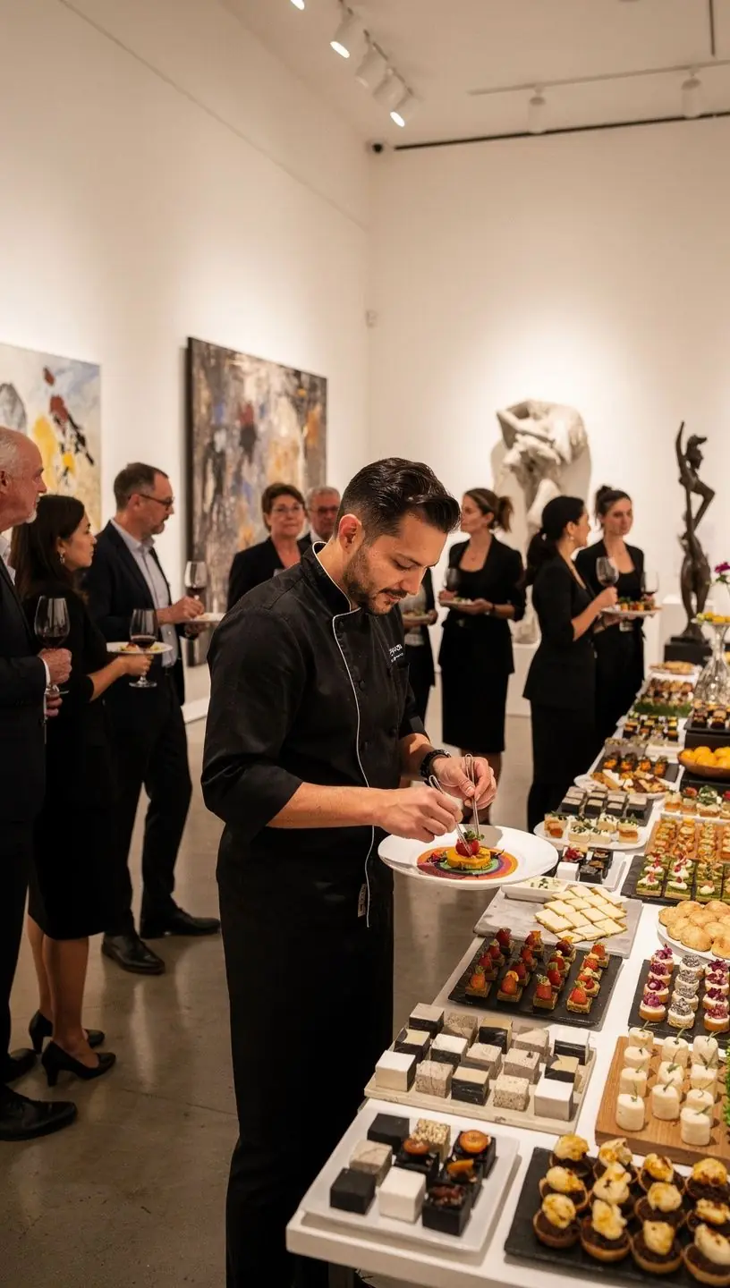 KГјchenutensilien und Lebensmittel werden sorgfГ¤ltig fГјr die Massenproduktion organisiert.